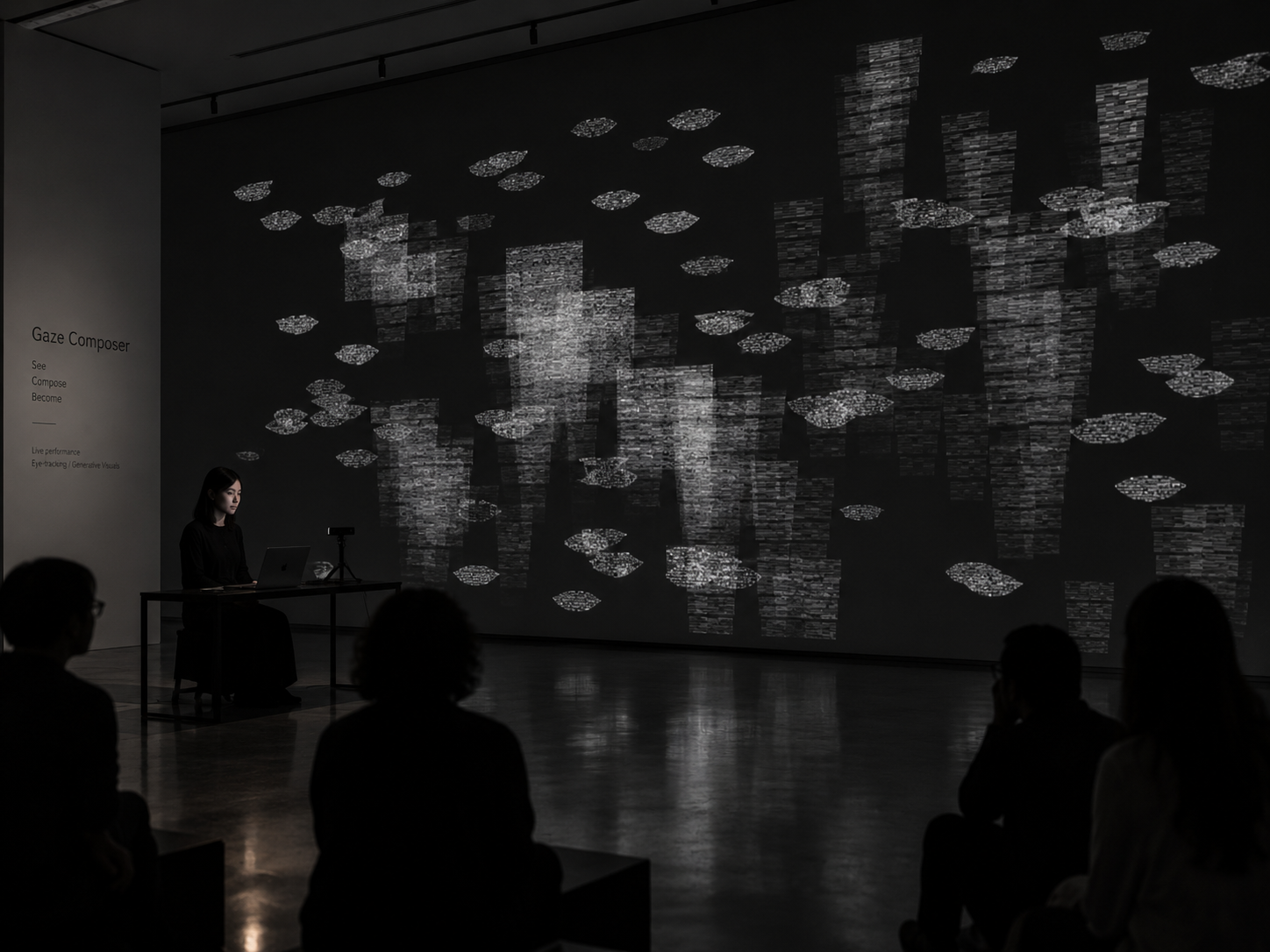 Conceptual view of Gaze Composer performed at museum scale.