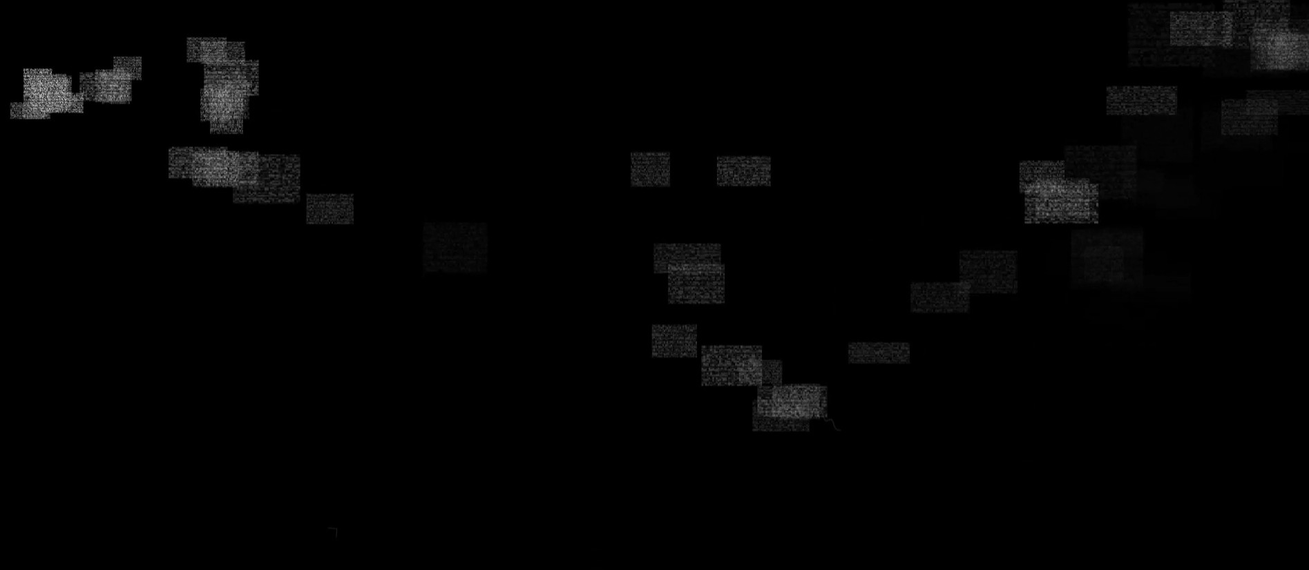 Gaze Composer in performance: noise fragments accumulated by the performer's gaze.